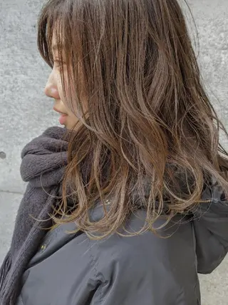 セミロング パーマ カラー 南堀江 möwen ( メーヴェ )所属・mowen RUIのヘアスタイル