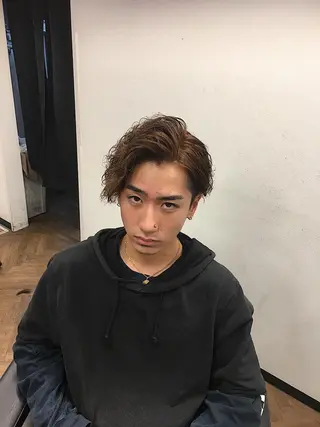 ミディアム パーマ メンズ 前田賢生 ご新規様はNGのヘアスタイル