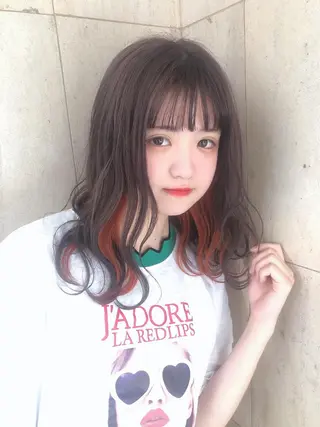 セミロング カラー 透明感カラー× レイヤーカット✨高梨のヘアスタイル