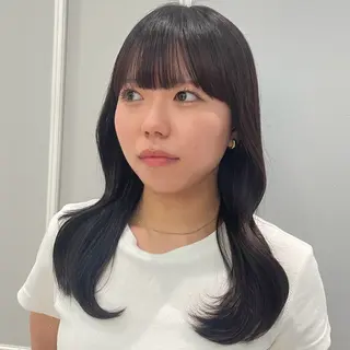 セミロング カラー 🩶赤み消しカラー 🐈‍⬛荻野美思🐾のヘアスタイル