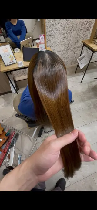 ロング 浅川恵太/縮毛矯正 /ブリーチ縮毛矯正のヘアスタイル