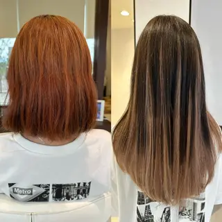 ロング カラー ヘアアレンジ EARTH長岡店🩵 石原莉穂のヘアスタイル