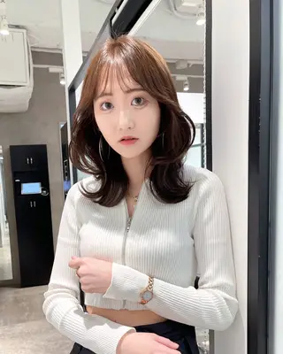 セミロング 韓国レイヤーカット 髪質改善▫️水野有真のヘアスタイル