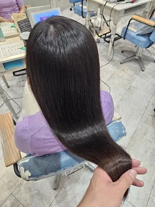 ロング パーマ 顔周りレイヤーカット 髪質改善代表西村功平のヘアスタイル