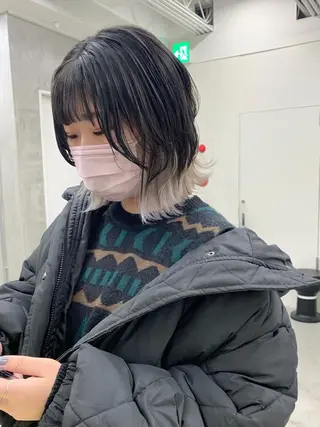 ミディアム カラー ブームボックス所属・🐝ハイトーンカラー hachi🐝のヘアスタイル