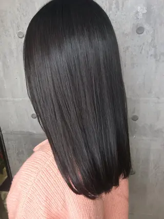 ミディアム カラー 髪質改善ｶﾗｰ ｹｱﾌﾞﾘｰﾁ/ﾀﾑのヘアスタイル