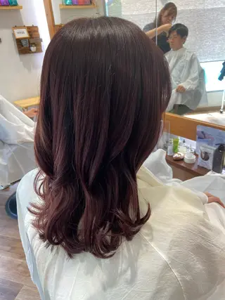 セミロング パーマ 代表　清水稔也 オージュアソムリエのヘアスタイル