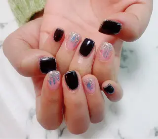 ロング カラー ネイル Q Free nailsのネイルデザイン