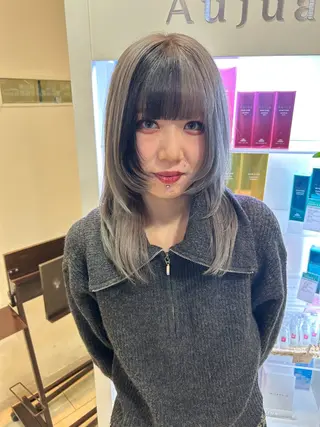 セミロング カラー 甲斐 司のヘアスタイル