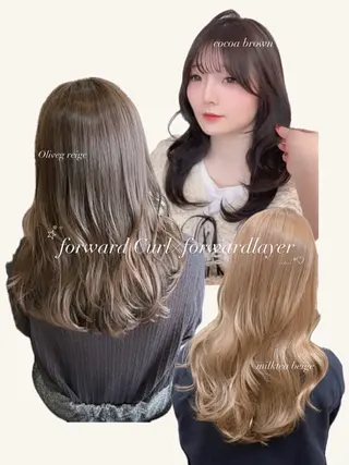 セミロング カラー 🤎韓国ヘア ベージュ まゆか🤎のヘアスタイル