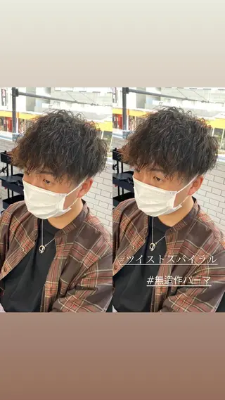 パーマ メンズ 梅田中崎町メンズ 美容師ユースケのヘアスタイル