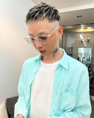 ショート カラー パーマ ヘアアレンジ メンズ 【池袋/スパイキー ショート】ⓝⓘⓜⓤのヘアスタイル