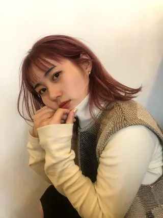 ミディアム カラー ケアブリーチ/ボブ/ honoのヘアスタイル