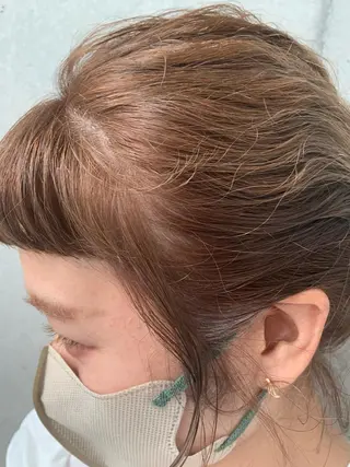 セミロング カラー Asti blanche所属・ブリーチなしWカラー /地毛風/小林凪沙のヘアスタイル