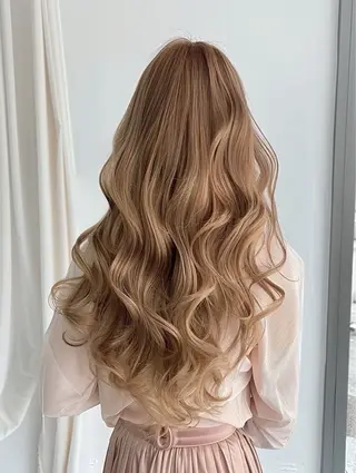 セミロング カラー LAWE.北堀江/ 韓国エクステのヘアスタイル