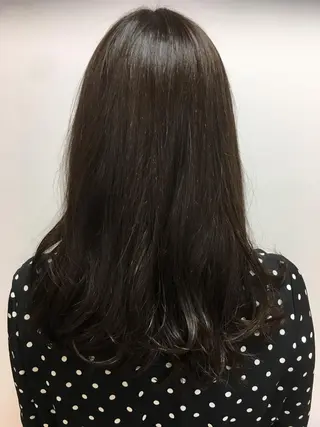 セミロング カラー 髪質改善/縮毛矯正 /ブリーチ矯正/岡部のヘアスタイル