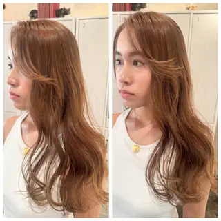 ロング カラー ハイライト/インナー /ブリーチ/レイヤーのヘアスタイル