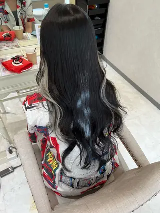 ロング カラー 髪質改善カラー× 美髪ストレート前出のヘアスタイル