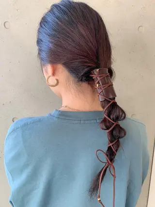 ミディアム ヘアアレンジ 髪質改善/縮毛矯正 ツヤ髪🩷さつきのヘアスタイル