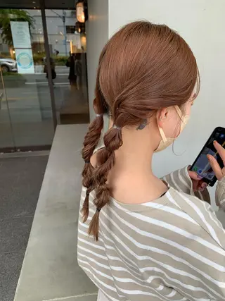 セミロング ヘアアレンジ ブリーチ/アレンジ 天満/chihiroのヘアスタイル
