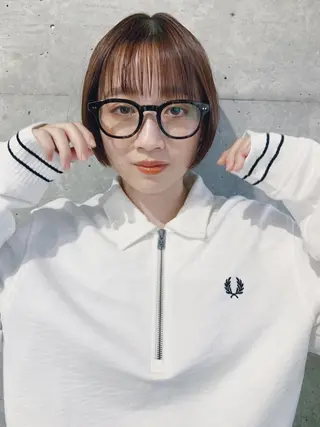 ショート カラー ボブパーマコテ巻き風 パーマNo1深江秀平のヘアスタイル