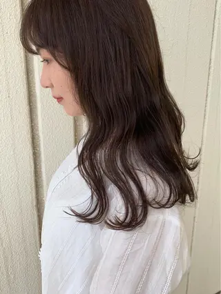 ロング カラー 顔まわりカット✄ ベージュカラー🧸のヘアスタイル