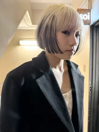 ショート カラー ヘアアレンジ 丸山渉/パーマ エフェクトブリーチのヘアスタイル