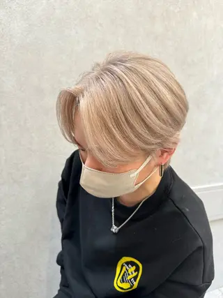 ミディアム メンズ ARIA💎縮毛矯正 ブリーチ💎複雑履歴のヘアスタイル