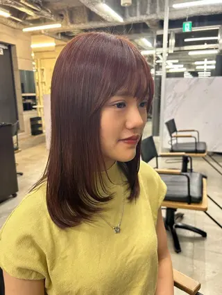 ミディアム 女性らしいモテヘア 韓国ヘアhikariのヘアスタイル