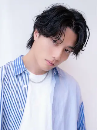 ミディアム パーマ メンズ ✨髪質改善 縮毛矯正 艶髪 立川 コウキ✨のヘアスタイル