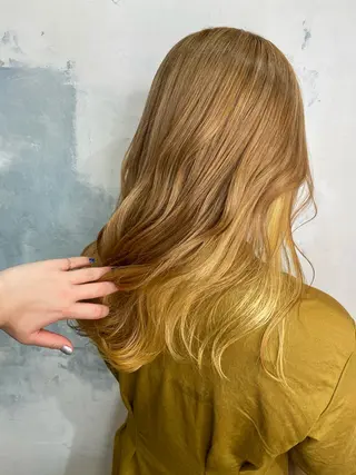 セミロング カラー 🍑艶髪✖️暖色系 ✨momoka🍑のヘアスタイル