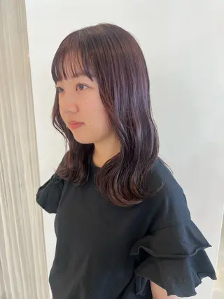 セミロング カラー 淺井 捺央のヘアスタイル