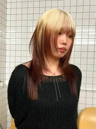 ミディアム カラー レイヤー専門家 ダブルカラー修のヘアスタイル