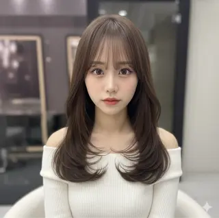 セミロング 新宿/韓国レイヤー/ 髪質改善/佐藤航のヘアスタイル