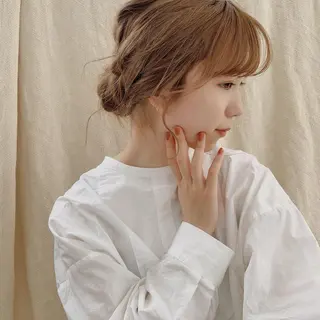 ロング カラー ヘアアレンジ MUKU所属・fuka モデル募集のヘアスタイル