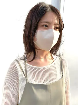 ミディアム 米元 春奈のヘアスタイル