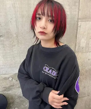 セミロング カラー ケアブリーチ/派手髪 ダブルカラー/ナナのヘアスタイル