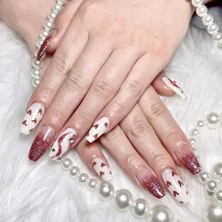 ネイル RAFFINE 月🦋🩵のネイルデザイン