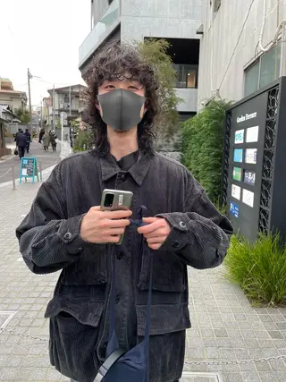 パーマ メンズ パーマ/透明感カラー /ボブ/吉田一生のヘアスタイル