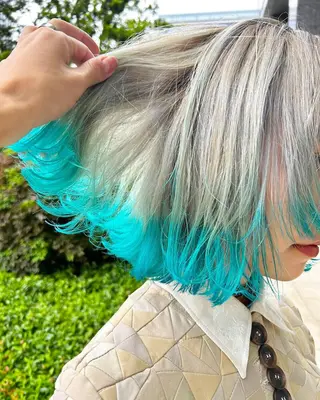 ミディアム カラー パーマ 髪質改善/ブリーチ 田代 龍我のヘアスタイル