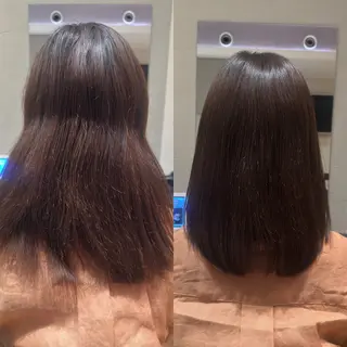 セミロング 頭から整える美容師 松田のヘアスタイル