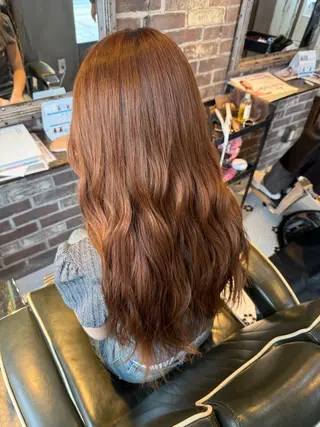 ロング カラー 田中 叶夢のヘアスタイル