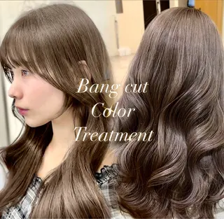 ミディアム カラー ヘアアレンジ 顔周りcut/ 艶ワンカラー♥ちさきのヘアスタイル