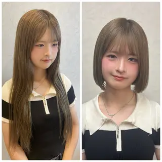 ミディアム ボブ／ストレート🎀 harukaのヘアスタイル