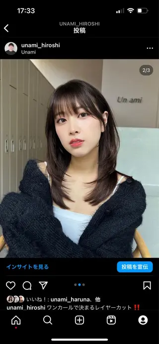 ミディアム レイヤーカット/ くびれヘア佐藤大空のヘアスタイル