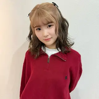 ミディアム カラー 透明感ワンカラー梅田 ダブルカラー/川上のヘアスタイル