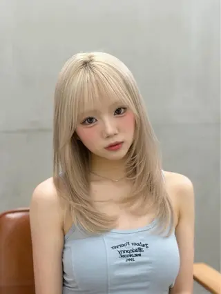 ミディアム カラー みゆう🎀ショート ボブ×透明感カラーのヘアスタイル