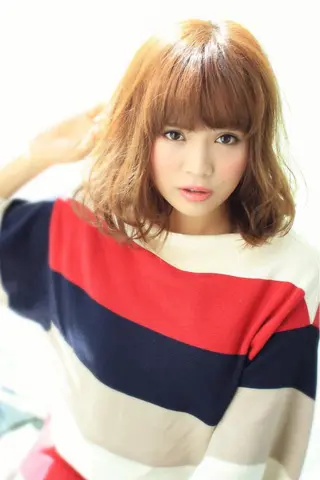 ミディアム カラー パーマ ヘアアレンジ メンズ ネイル マツエク・マツパ アイブロウ Endearing 銀座/レイヤーカットのヘアスタイル