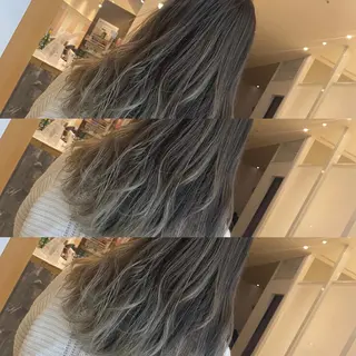 セミロング カラー salowin梅田茶屋町suite所属・ハイトーンヘア/ 島崎　タクミのヘアスタイル