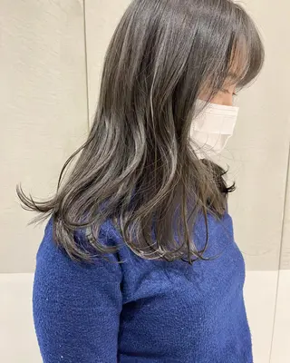 セミロング カラー minami🪷 暖色カラーのヘアスタイル